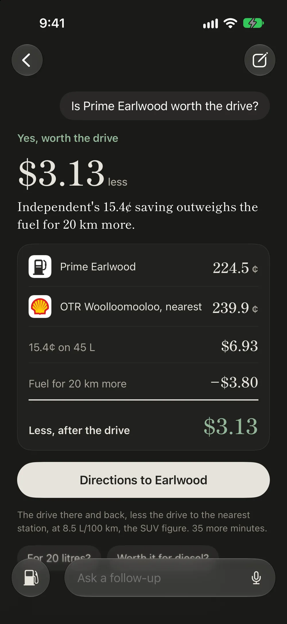 The Assistant: Prime Earlwood is worth the drive, $3.13 less after the fuel for 20 km more